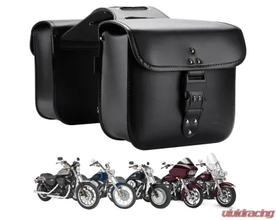 Kemimoto Motorcycle Saddlebags w/ Lock Harley - F1801-01801BK