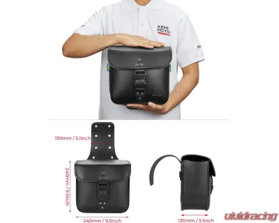 Kemimoto Motorcycle Saddlebags w/ Lock Harley - F1801-01801BK
