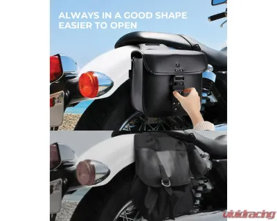 Kemimoto Motorcycle Saddlebags w/ Lock Harley - F1801-01801BK