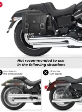Kemimoto Motorcycle PU Leather Saddlebags w/ Water Cup Holder Dyna Sportster                                     - F1801-01901BK - Image 4