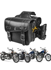 Kemimoto Motorcycle PU Leather Saddlebag w/ Cup Pocket                                     - F1801-02001BK - Image 10