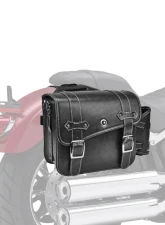 Kemimoto Motorcycle PU Leather Saddlebag w/ Cup Pocket                                     - F1801-02001BK - Image 3