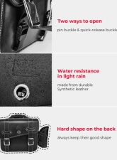 Kemimoto Motorcycle PU Leather Saddlebag w/ Cup Pocket                                     - F1801-02001BK - Image 7