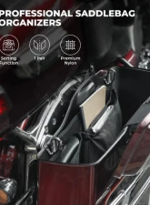 Kemimoto Saddlebag Organizers 3 Pack Harley                                     - F1801-03201BK - Image 3