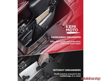 Kemimoto Saddlebag Organizers 3 Pack Harley - F1801-03201BK