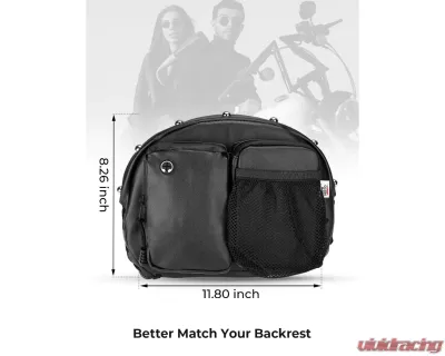 Kemimoto Motorcycle Rider Backrest Organizer Kit Harley - F1801-03301BK