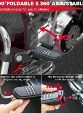 Kemimoto Motorcycle Highway Pegs Foot Rest                                     - F1802-00402MB - Image 5