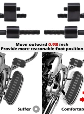 Kemimoto Driver Floorboard Extenders Kit Harley                                     - F1802-01101BK - Image 2