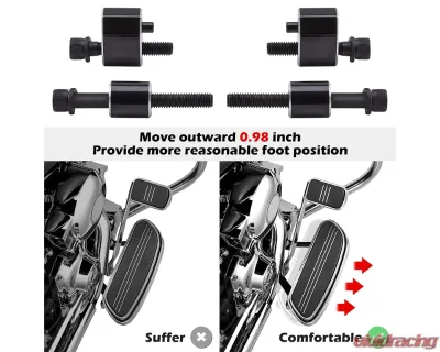 Kemimoto Driver Floorboard Extenders Kit Harley - F1802-01101BK