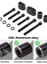 Kemimoto Driver Floorboard Extenders Kit Harley                                     - F1802-01101BK - Image 5