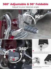 Kemimoto Highway Pegs Foot Rest Harley                                     - F1802-01301BK - Image 3