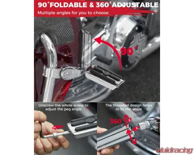 Kemimoto Highway Pegs Foot Rest Harley - F1802-03002BK