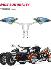 Kemimoto Spear Blade Rear View Mirrors Chrome Harley                                     - F1804-01301CH - Image 3