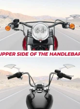 Kemimoto Spear Blade Rear View Mirrors Chrome Harley                                     - F1804-01301CH - Image 5