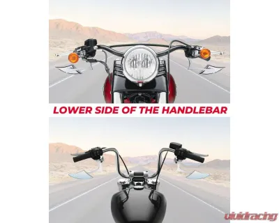 Kemimoto Spear Blade Rear View Mirrors Chrome Harley - F1804-01301CH