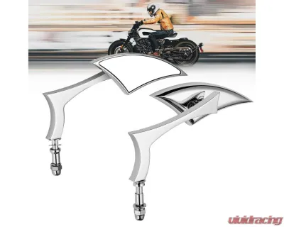 Kemimoto Spear Blade Rear View Mirrors Chrome Harley - F1804-01301CH