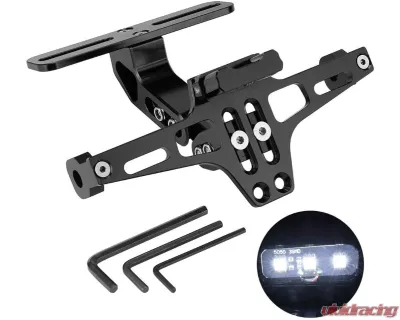 Kemimoto Universal Fender Eliminator License Plate Bracket Motorcycle - FFEUN002BK