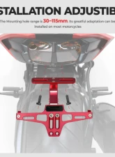 Kemimoto Universal Fender Eliminator License Plate Bracket Motorcycle                                     - FFEUN002RD - Image 2