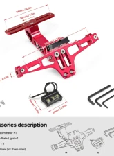 Kemimoto Universal Fender Eliminator License Plate Bracket Motorcycle                                     - FFEUN002RD - Image 3