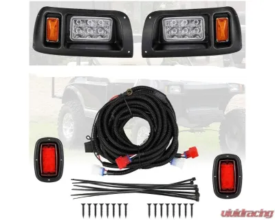 Kemimoto 12V LED Headlight | Tail Light Kit Gas / Electric Club Car DS 1993 - FGFHLTL005