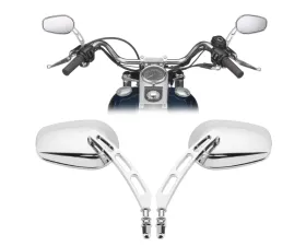 Kemimoto Chrome Short Stem Side Rear View Mirrors Harley