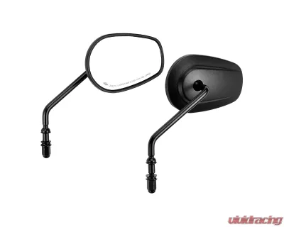 Kemimoto Black Long Stem Side Rear View Mirrors Harley - FHADA419BK