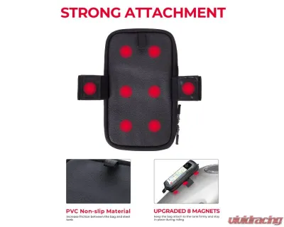 Kemimoto Motorcycle Magnetic Tank Bag / w/ 8 Strong Magnets Touch ScreenCell phone up to 6.3 - FHDTB139