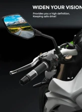 Kemimoto Motorcycle Mirrors / Convex Handlebar Rear View Side Mirror w/ M8 M10 Bolt                                     - FMIUN010 - Image 2