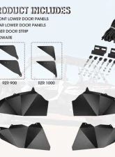 Kemimoto Half Lower Door Panel Polaris RZR 900 | 1000 XP4 Turbo 2014-2023                                     - FTVDI003 - Image 5