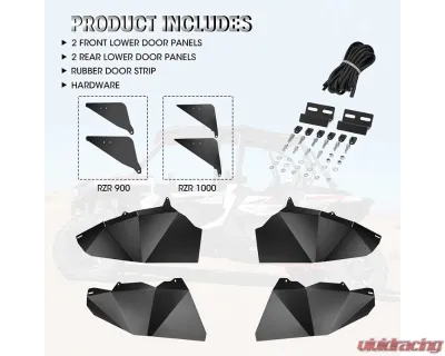 Kemimoto Half Lower Door Panel Polaris RZR 900 | 1000 XP4 Turbo 2014-2023 - FTVDI003