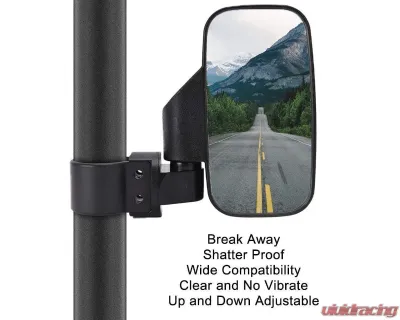 Kemimoto UTV 360 Degree Adjustable Side Mirrors w/ 1.75" -2" Roll Bar Cage Polaris RZR - FTVMI017WH