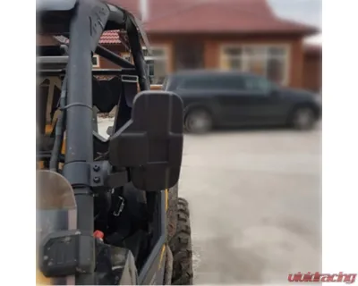 Kemimoto UTV 360 Degree Adjustable Side Mirrors w/ 1.75" -2" Roll Bar Cage Polaris RZR - FTVMI017WH