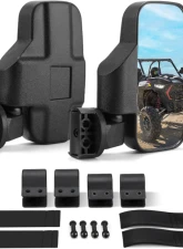 Kemimoto UTV 360 Degree Adjustable Side Mirrors w/ 1.75" -2" Roll Bar Cage Polaris RZR                                     - FTVMI017WH - Image 9