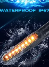 Kemimoto 4PCS Motorcycle Turn Signal Light / 12V LED Turn Indicator Flowing Lights w/ E24 Mark                                     - FZH0074-02 - Image 2