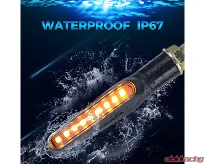 Kemimoto 4PCS Motorcycle Turn Signal Light / 12V LED Turn Indicator Flowing Lights w/ E24 Mark - FZH0074-02