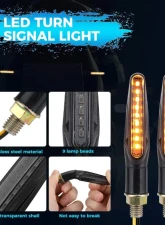 Kemimoto 4PCS Motorcycle Turn Signal Light / 12V LED Turn Indicator Flowing Lights w/ E24 Mark                                     - FZH0074-02 - Image 3