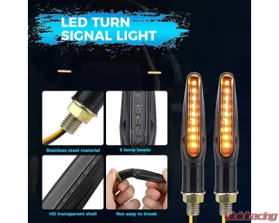 Kemimoto 4PCS Motorcycle Turn Signal Light / 12V LED Turn Indicator Flowing Lights w/ E24 Mark - FZH0074-02