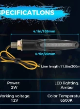 Kemimoto 4PCS Motorcycle Turn Signal Light / 12V LED Turn Indicator Flowing Lights w/ E24 Mark                                     - FZH0074-02 - Image 6