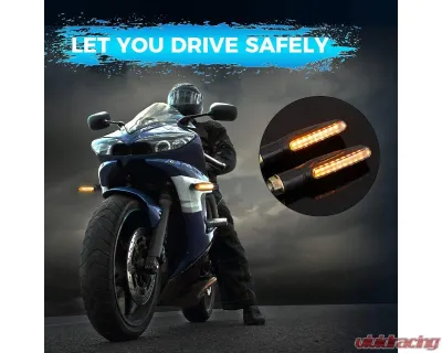 Kemimoto 4PCS Motorcycle Turn Signal Light / 12V LED Turn Indicator Flowing Lights w/ E24 Mark - FZH0074-02