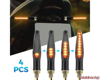 Kemimoto 4PCS Motorcycle Turn Signal Light / 12V LED Turn Indicator Flowing Lights w/ E24 Mark - FZH0074-02