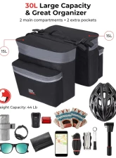 Kemimoto Bike Saddle Bag 30L Large Capacity                                     - H0305-00601BK - Image 3