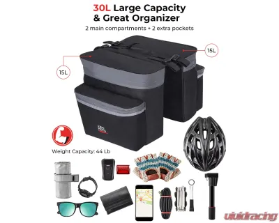 Kemimoto Bike Saddle Bag 30L Large Capacity - H0305-00601BK