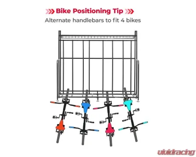 Kemimoto Multi-functional Width Adjustable 4 Bike Stand Storage Rack - H0320-00002