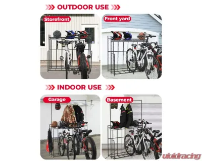 Kemimoto Multi-functional Width Adjustable 4 Bike Stand Storage Rack - H0320-00002