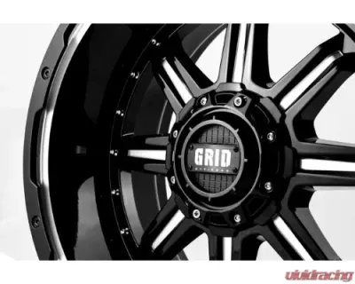 Grid Wheel Offroad GD10 Wheel 17x9 6x135|6x139.7 15mm Gloss Black | Milled - 1179237M15