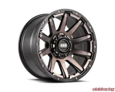 Grid Wheel Offroad GD05 Wheel 20x9 5x127 | 5x5 | 5x139.7 -12mm Metallic Dust | Matte Black - 52952D187