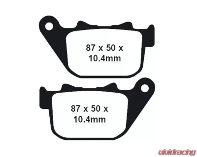 Lyndall Brakes Gold Plus Rear Brake Pads Harley Davidson 2004-2009 - 7234-G+