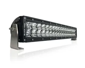 Black Oak 20 Inch Curved Double Row LED Pro Series 2.0 Dual Row LED Light Bar Combo, Flood, or Spot Optics 5W White