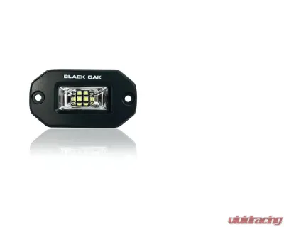 Black Oak 2 Inch Black Marine Flush Mount Spreader Light LED Pro Series 2.0 Black - 2FSLB-S