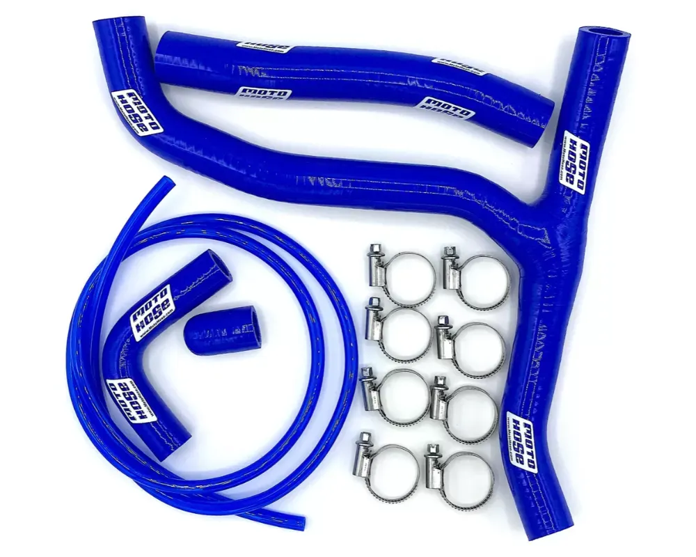Moto Hose Silicone Radiator Works Y-Hose Kit Blue Honda CRF450R 2017-2020 - 24-128YB